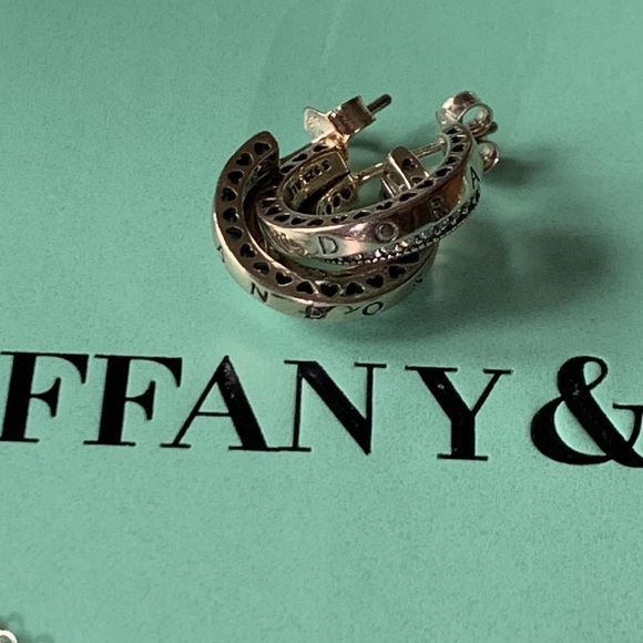 Pandora Double Hoop Earrings and gift boxes - Picture 11 of 11